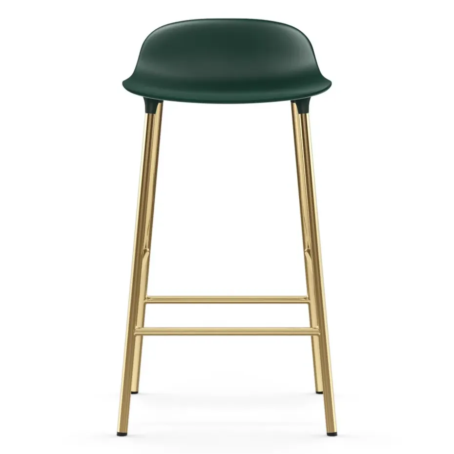 Taburete de bar con patas de bronce Form, Verde