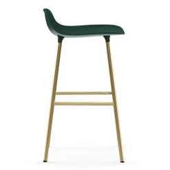 Taburete de bar con patas de bronce Form, Verde