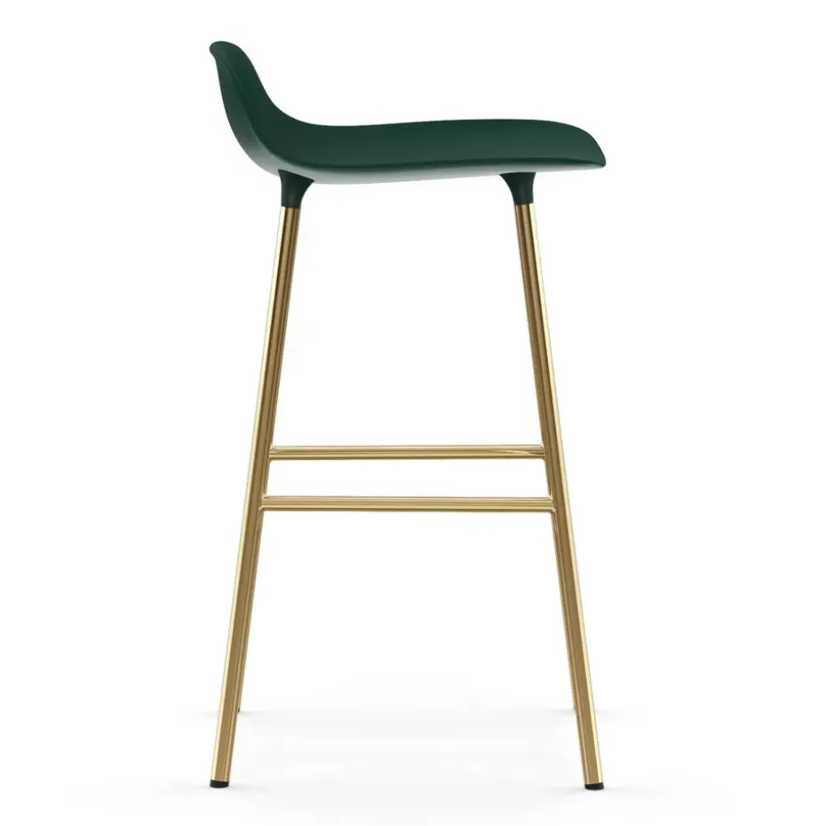Taburete de bar con patas de bronce Form, Verde
