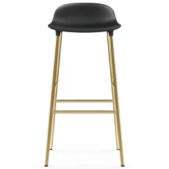 Taburete de bar con patas de bronce Form 75 cm, Negro