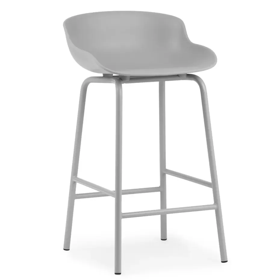 Taburete de bar con patas de metal Hyg 65 cm, Gris