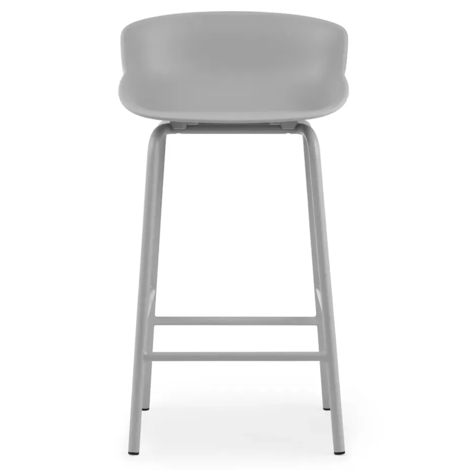 Taburete de bar con patas de metal Hyg 65 cm, Gris