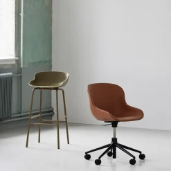 Taburete de bar con patas de metal Hyg 65 cm, Verde oliva