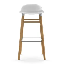 Taburete de bar con patas de roble Form , blanco