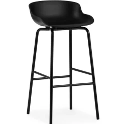 Taburete de bar con patas de metal Hyg 75 cm, Negro