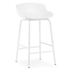 Taburete de bar con patas de metal Hyg 65 cm, Blanco
