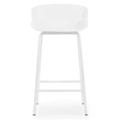 Taburete de bar con patas de metal Hyg 65 cm, Blanco