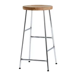 Taburete de bar Cornet 65 cm, Oiled oak-chrome