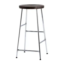 Taburete de bar Cornet 65 cm, Smoked oiled oak-chrome