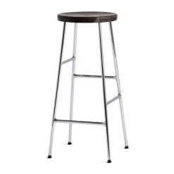 Taburete de bar Cornet 75 cm, Smoked oiled oak-chrome