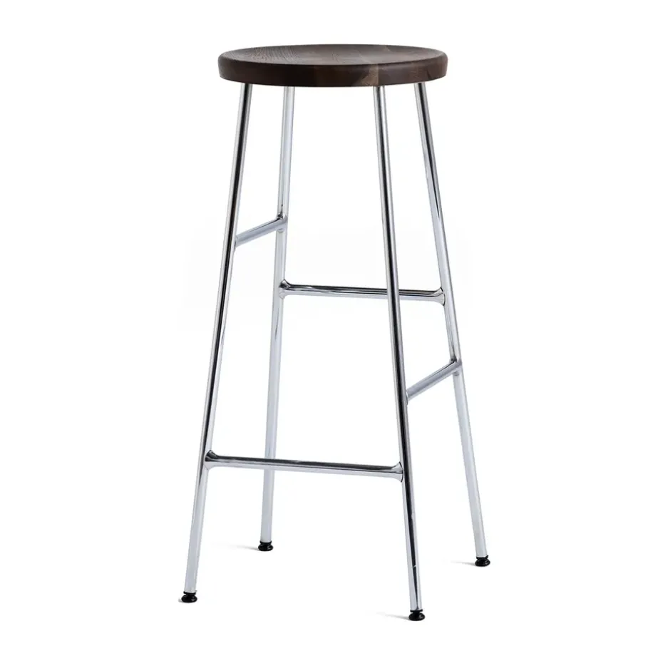 Taburete de bar Cornet 75 cm, Smoked oiled oak-chrome