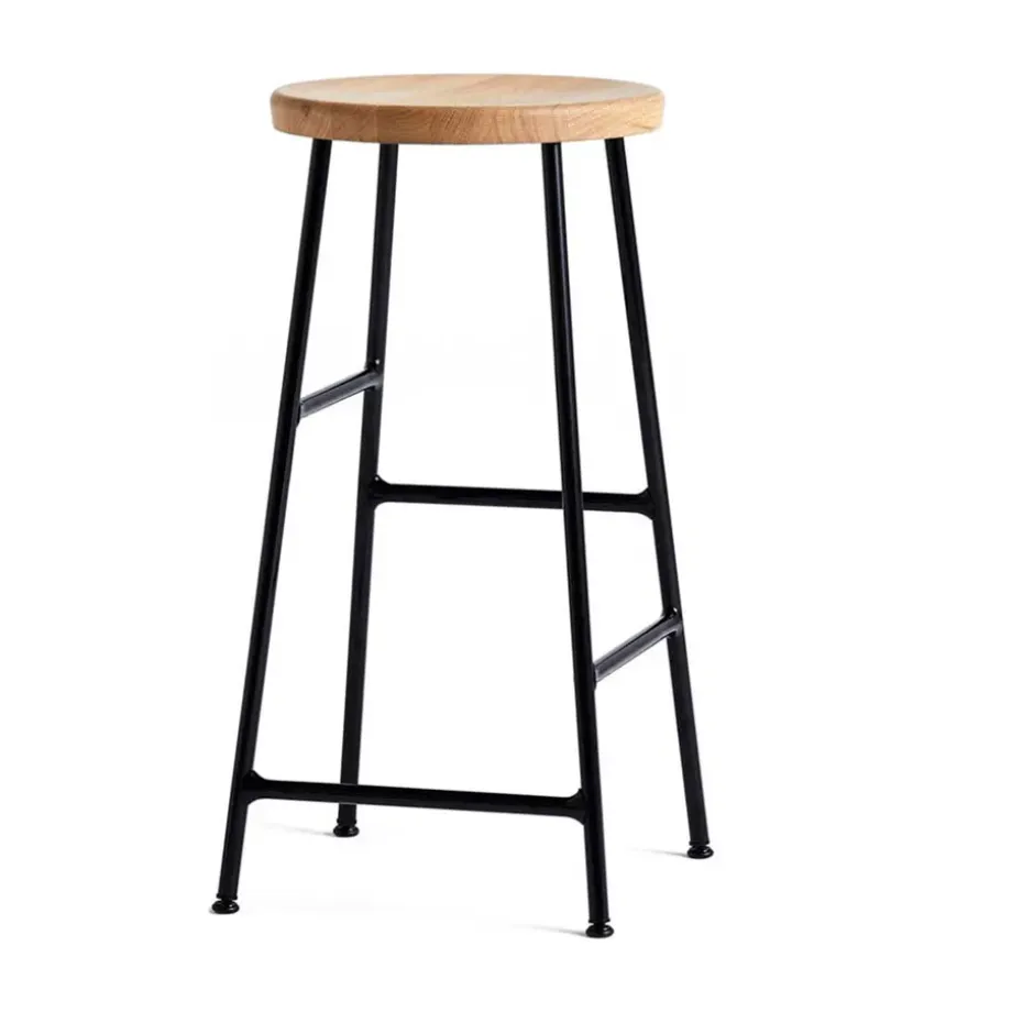 Taburete de bar Cornet 65 cm, Oiled oak-soft black