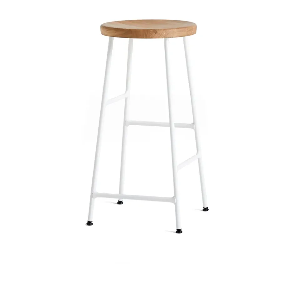 Taburete de bar Cornet 65 cm, Oiled oak-cream white