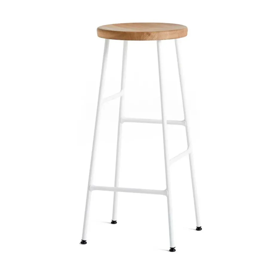 Taburete de bar Cornet 75 cm, Oiled oak-cream white