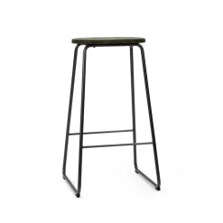 Taburete de bar Earth, Coffee, altura 69, estructura de acero negro