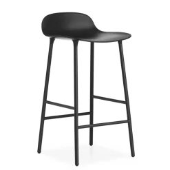 Taburete de bar Form Chair con patas de metal, Negro