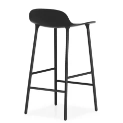Taburete de bar Form Chair con patas de metal, Negro
