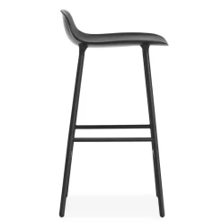 Taburete de bar Form Chair con patas de metal, Negro