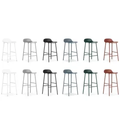 Taburete de bar Form Chair con patas de metal, Negro