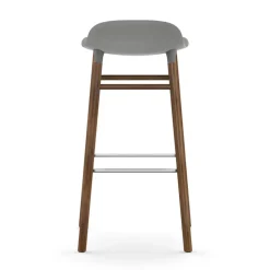 Taburete de bar Form Chair con patas de nogal, Gris