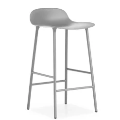 Taburete de bar Form Chair con patas de metal, gris
