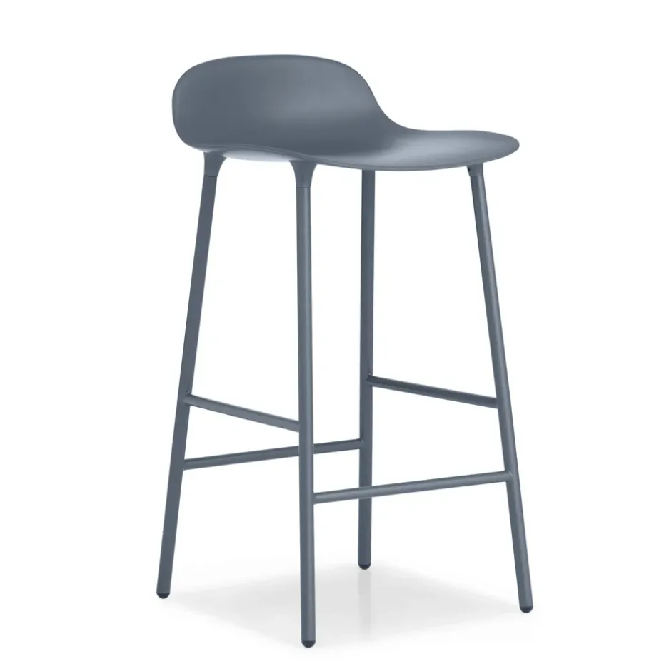 Taburete de bar Form Chair con patas de metal, azul