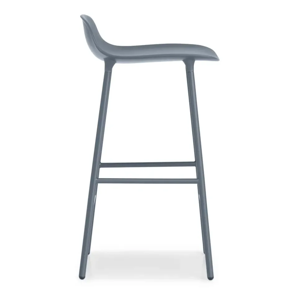 Taburete de bar Form Chair con patas de metal, azul