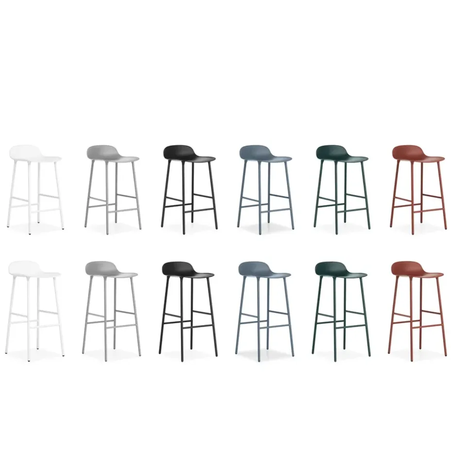 Taburete de bar Form Chair con patas de metal, azul