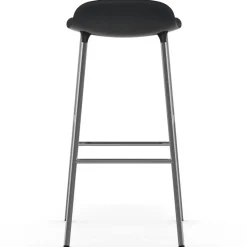 Taburete de bar Form patas cromadas 75 cm, negro