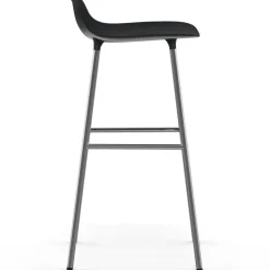 Taburete de bar Form patas cromadas 75 cm, negro