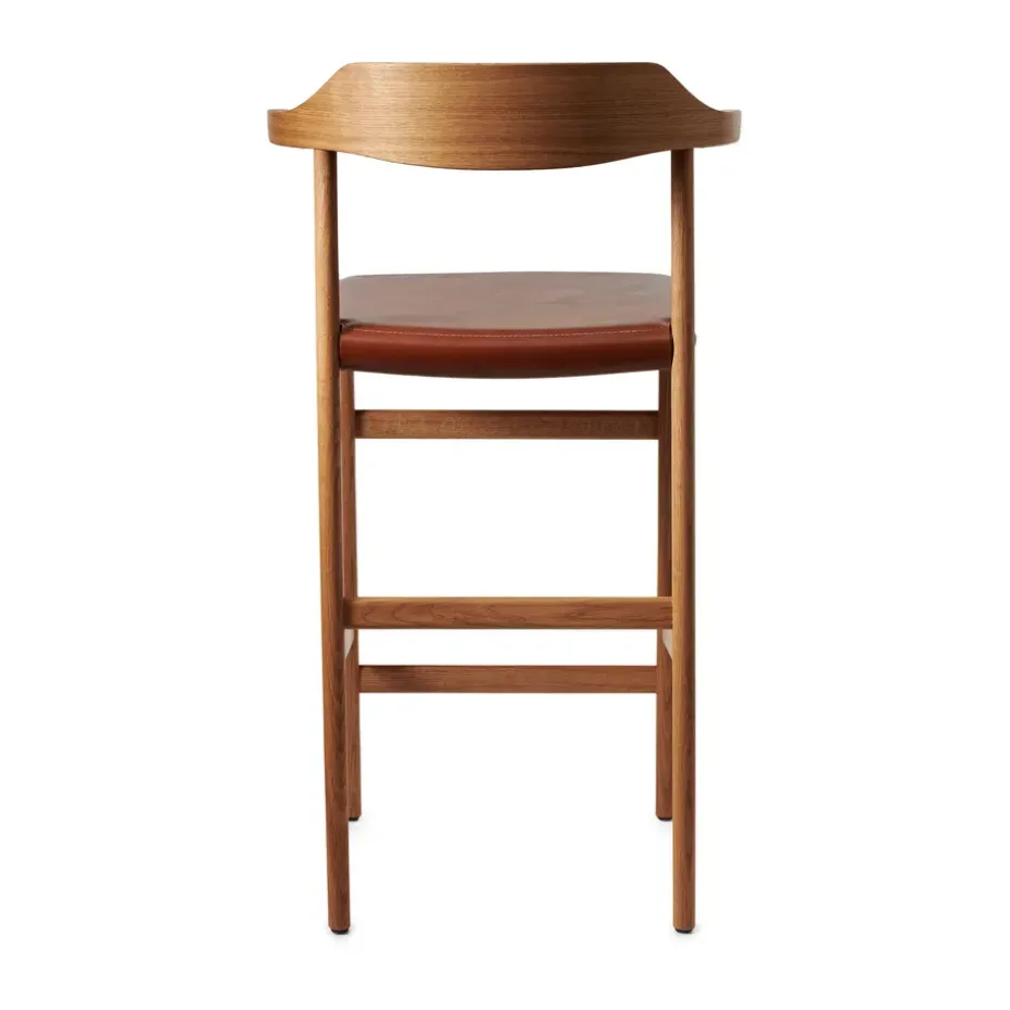 Taburete de bar Hedda, Roble-pure-cuero Tärnsjö cognac
