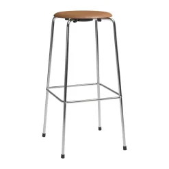 Taburete de bar High Dot, Wild cuero walnut-cromo