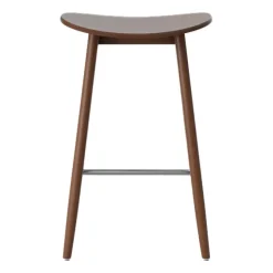 Taburete de bar Icha 65 cm, Haya teñido de nogal