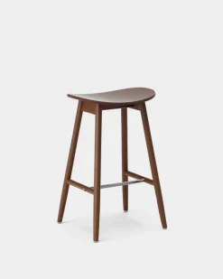 Taburete de bar Icha 65 cm, Haya teñido de nogal