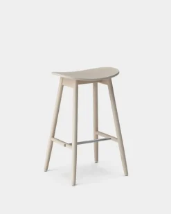 Taburete de bar Icha 65 cm, Roble tratado blanco