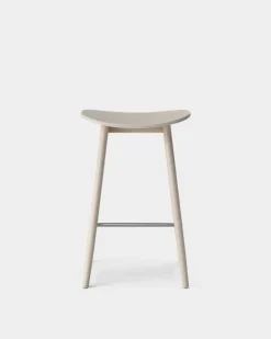 Taburete de bar Icha 65 cm, Roble tratado blanco