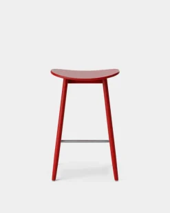 Taburete de bar Icha 65 cm, Haya lacado rojo