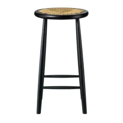 Taburete de bar J165C Counter Round, Oak black painted-nature