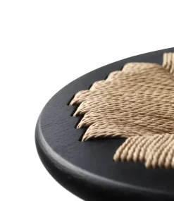 Taburete de bar J165C Counter Round, Oak black painted-nature