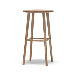 Taburete de bar Miss Button, Roble aceite natural, alto