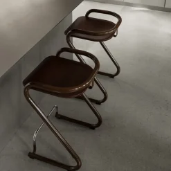 Taburete de bar S70-3 , Negro-cromo