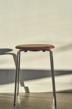 Taburete Dot cuero, Chestnut