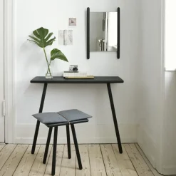 Taburete Georg, roble lacado negro