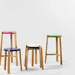 Taburete Happy 66, Blanco