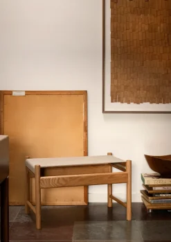 Taburete HB, Roble aceitado-lona