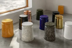 Taburete Last Ø32x44 cm, Black-white splatter