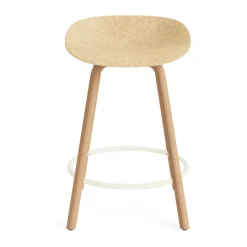 Taburete Mat Barstool 65 cm, Hemp-beech-cream steel