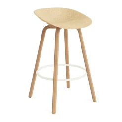Taburete Mat Barstool 75 cm, Hemp-beech-cream steel