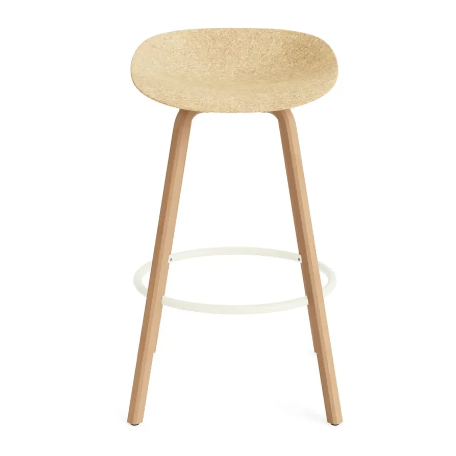 Taburete Mat Barstool 75 cm, Hemp-beech-cream steel