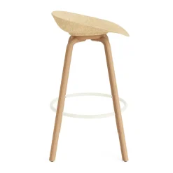 Taburete Mat Barstool 75 cm, Hemp-beech-cream steel